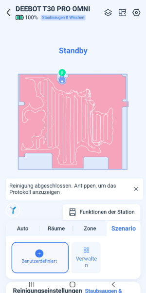 Der Roboter markiert seine Wege in der Karte.