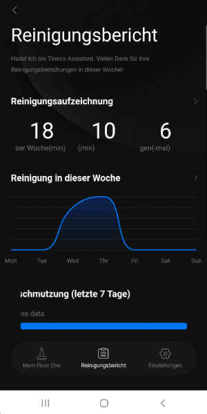 Auch Reinigungsberichte können eingesehen werden