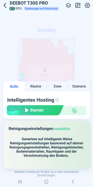 Das intelligente Hosting kann durch KI selbstständig eigene Reinigungseinstellungen generieren.