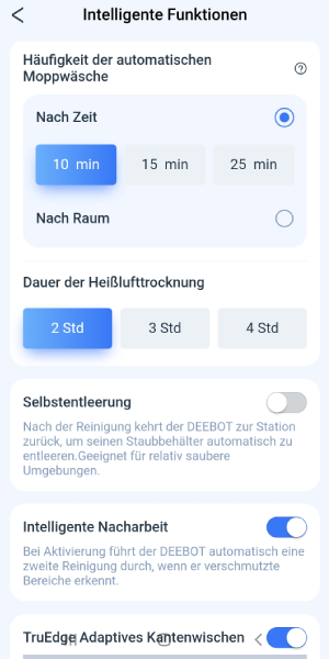 Die Einstellungsmöglichkeiten für die Omni-Station