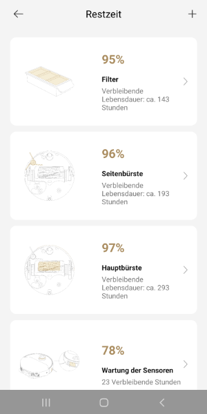 Ein entsprechendes Menü gibt Überblick über fällige Wartungen