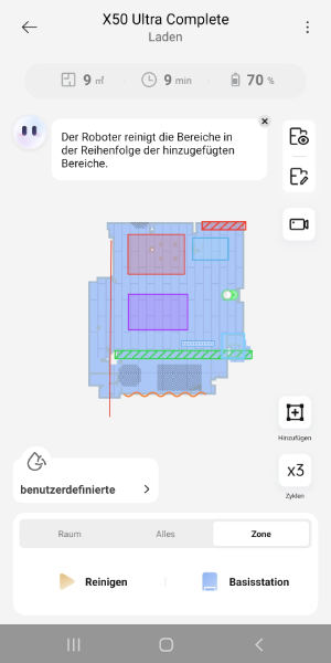 Einstieg in die App mit Blick auf die Karte